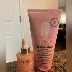 Clinique all about clean cleanser moisture surge active glow serum